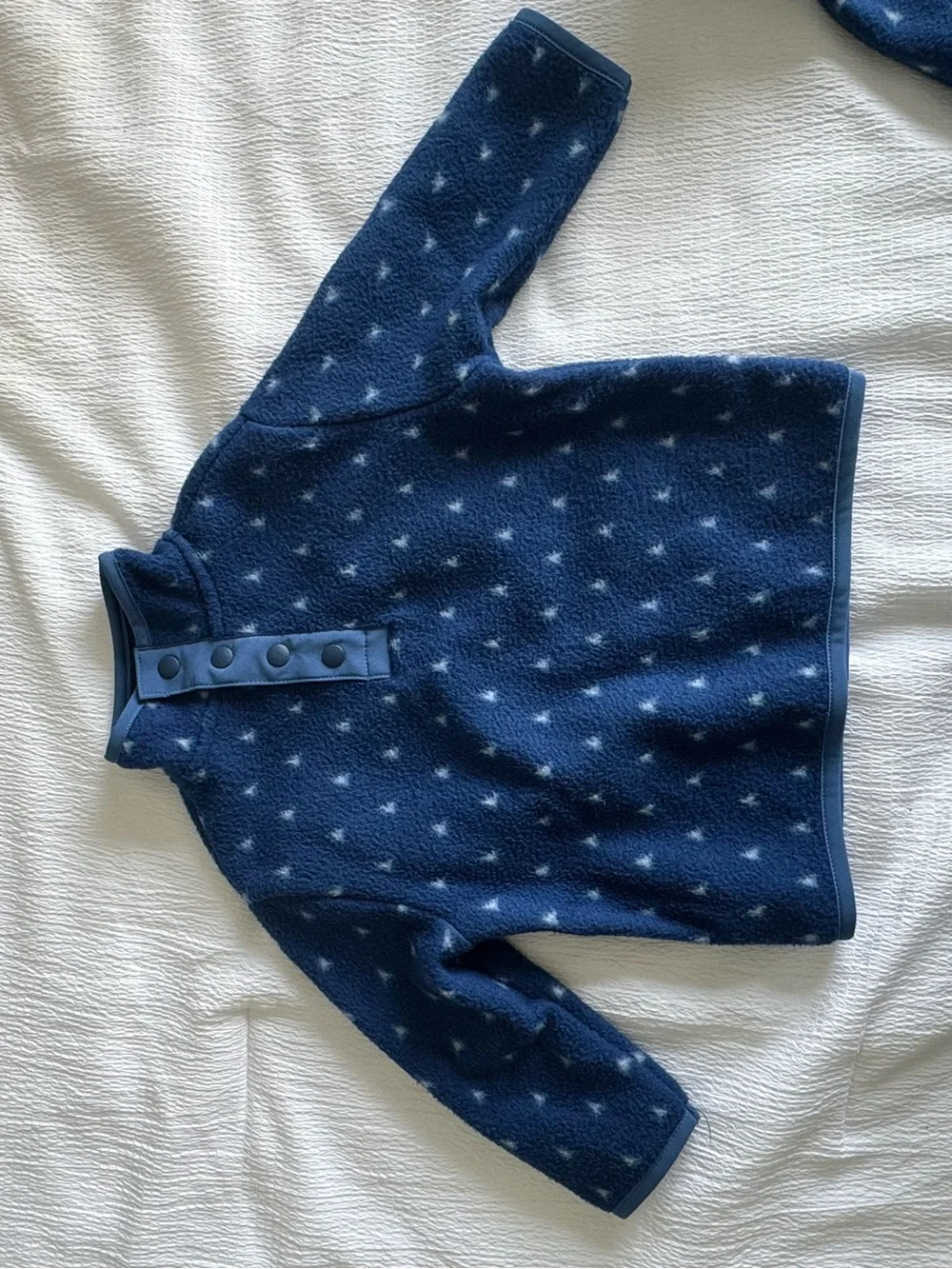 Outdoor Voices Navy Blue Kids Fleece Set with Triangle Print